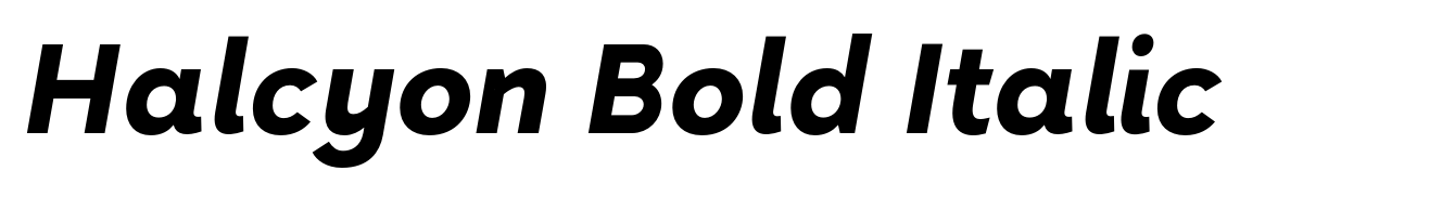Halcyon Bold Italic